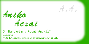 aniko acsai business card